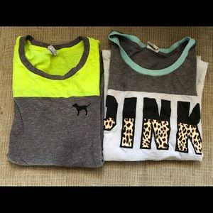 PINK VS 3/4 leopard shirts